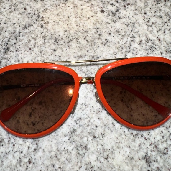 Tory Burch TY6025 204/13 Women’s Sunglasses in Orange with Gold Hardware - Picture 2 of 12